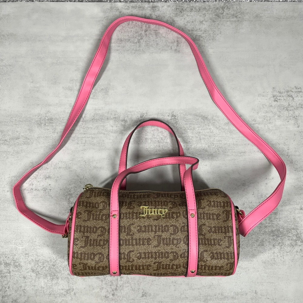 Juicy Couture Barrel Bag Y2K Monogram Crossbody McBling Barbie Logo Handbag